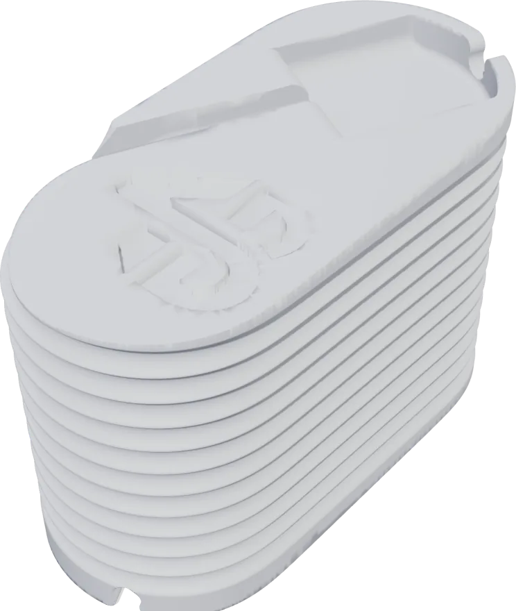 Render of the MacBook MagSafe 3 cable spooler with the 4Brains logo engraved by 4B Engraver